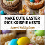 Colorful Easter Rice Krispie Nests filled with candy eggs, a cute Rice Crispy Treats Easter dessert.